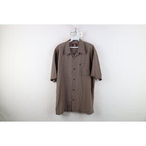 Vtg 90s Y2K Quiksilver Surfing Mens L Distressed Baggy Short Sleeve Button Shirt